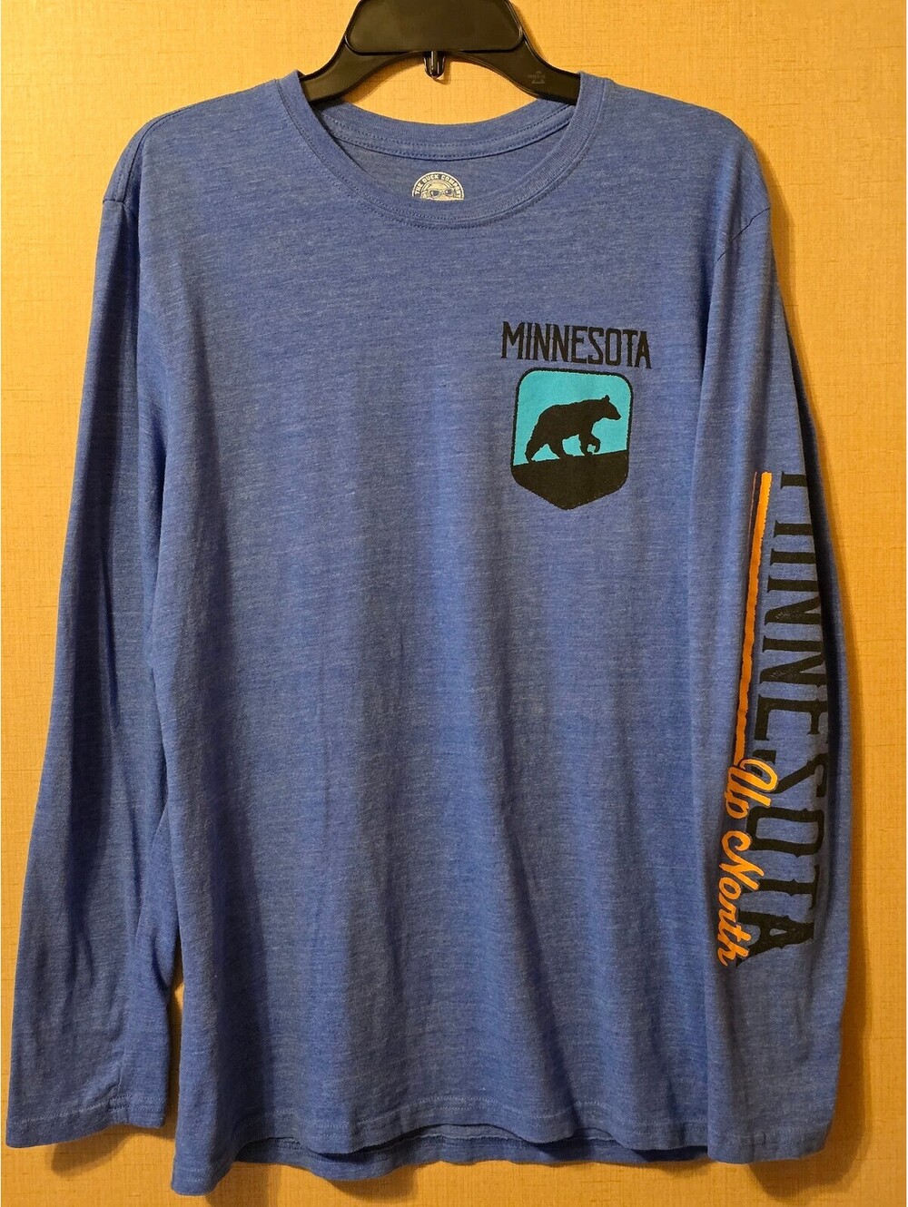 The Duck Company Mens Blue Long Sleeve Minnesota Up North Graphic T-Shirt Size L